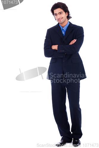 Image of Handsome successful business man in suit full lenth