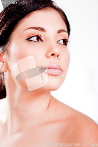 Image of Portrait of a young beautiful woman with clean skin