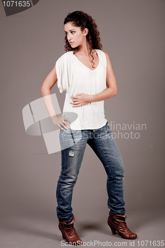 Image of Portrait of a attractive beautiful young fashion model