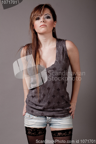 Image of fashion women portrait standing