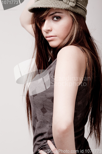 Image of Fashion model posing with her sexy eyes
