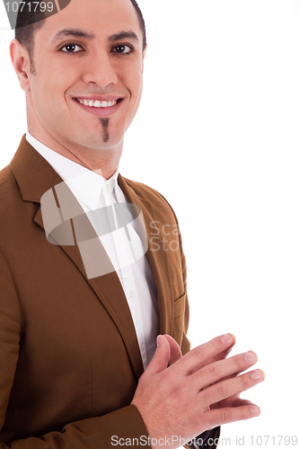 Image of Business man in brown coat