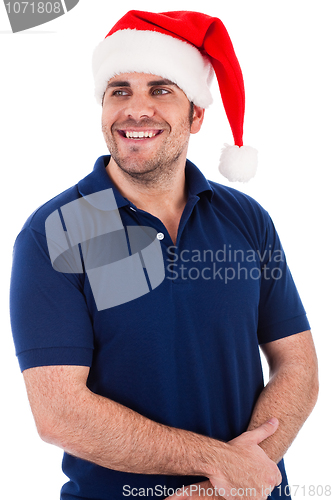 Image of Santa man posing indoor studio