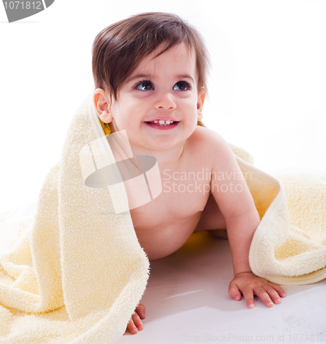 Image of Cute baby after bath