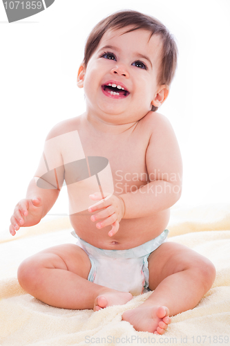 Image of Lovely baby with diaper