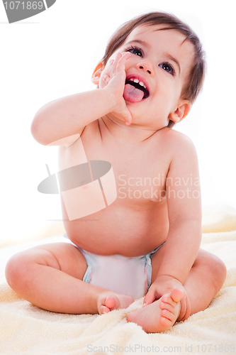 Image of Baby sitting and smile