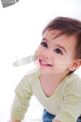 Image of Close up of small caucasian baby boy