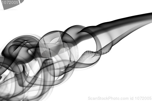 Image of Black smoke. Abstraction on white