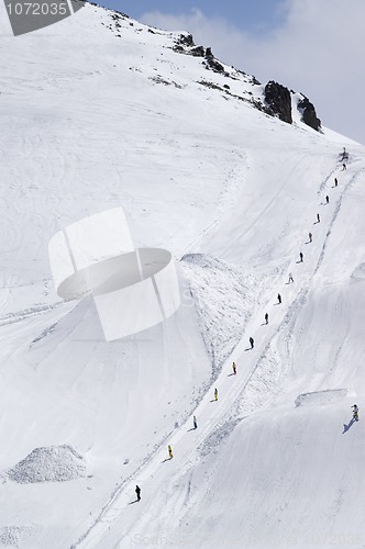 Image of Big Air. Snowboard park at ski resort.