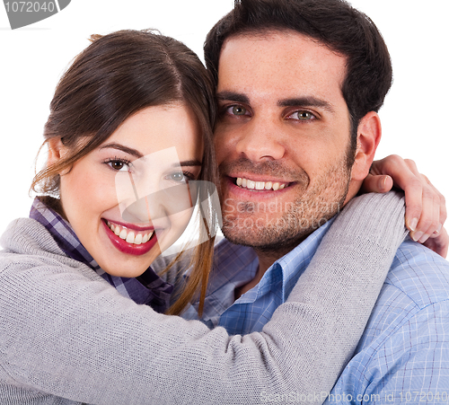 Image of Beautiful young couple closeup shot