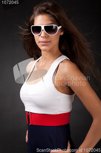 Image of beautiful women wearing glasses