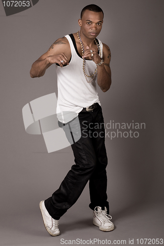 Image of Cool african guy dancing
