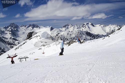 Image of Snowboarder on the slope