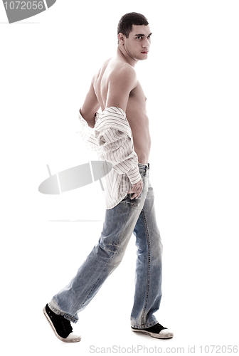 Image of Full length of an attractive masculine man