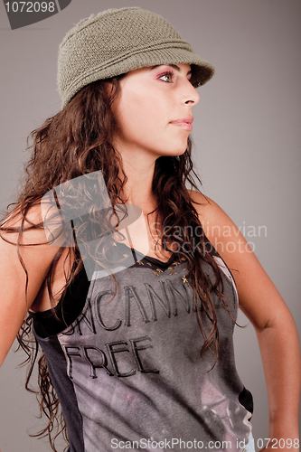 Image of Cute adorable women posing in studio