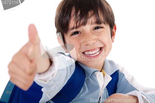 Image of Cute boy showing ok sign