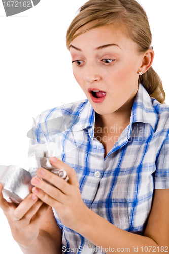 Image of Cute girl open present