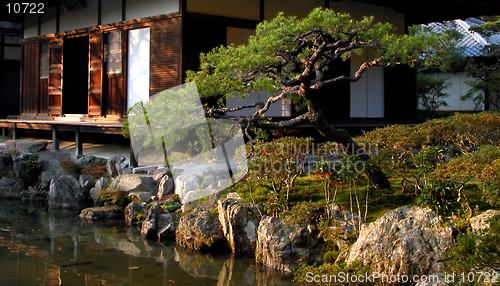 Image of A detail of the Silver Temple (Kinkakuji) garden,in Kyoto,Japan