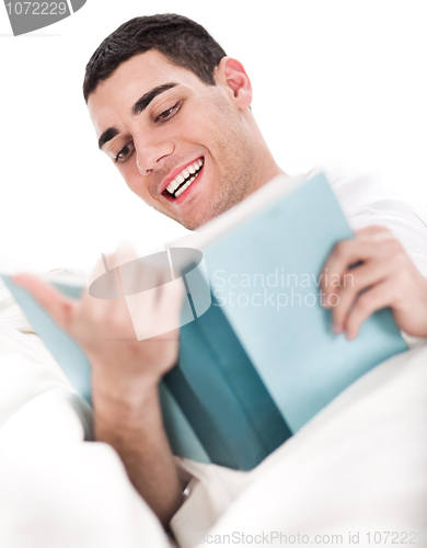 Image of Young man enjoy reading book