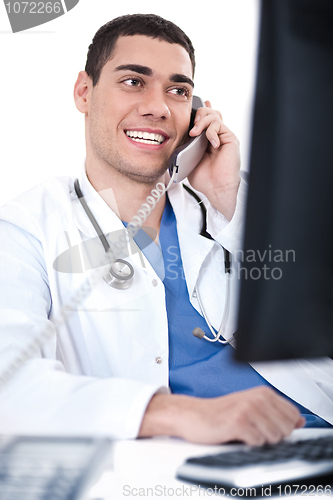 Image of Duty doctor in deep discussion on a case