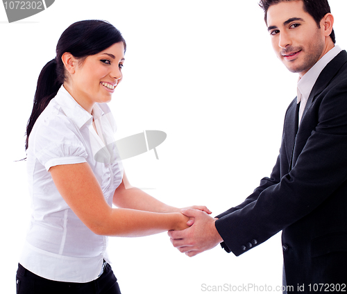 Image of Corporate people hold their hands each other