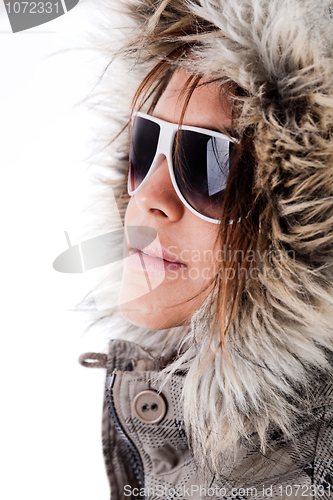 Image of italian fashion model wearing sunglasses