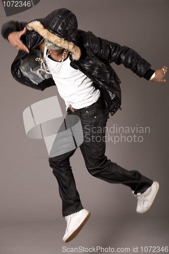 Image of Hip pop dancer jumping