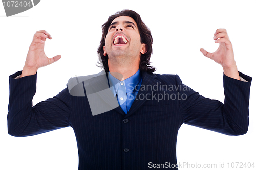 Image of excited young business man