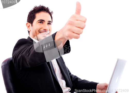 Image of Business man Showing thumbs up
