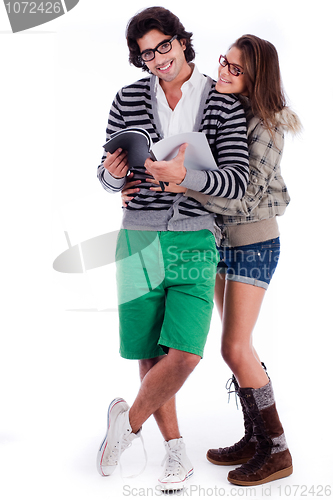 Image of cute girl hug her boyfriend