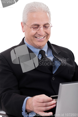 Image of Business man doing internet banking