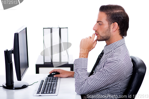 Image of Business man working at the office
