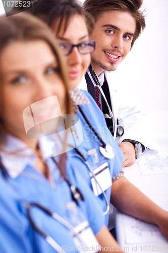 Image of Hospital staff sitting in a row