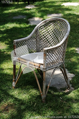 Image of old  White garden chair