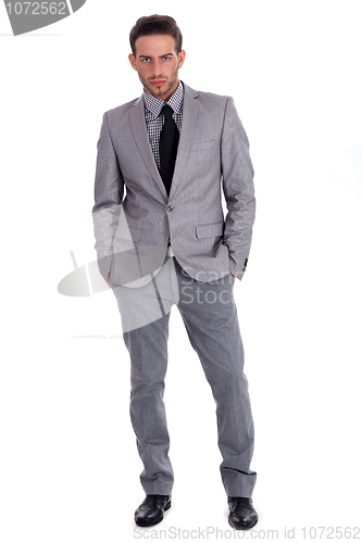 Image of Handsome successful business man in suit full lenth