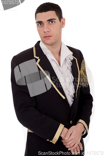 Image of Groom dressed in full suit for his marriage