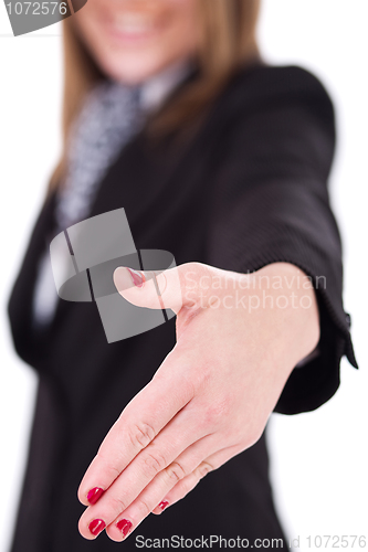 Image of Business women offering a hand shake