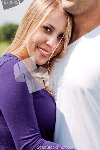 Image of Loving couple, woman on focus