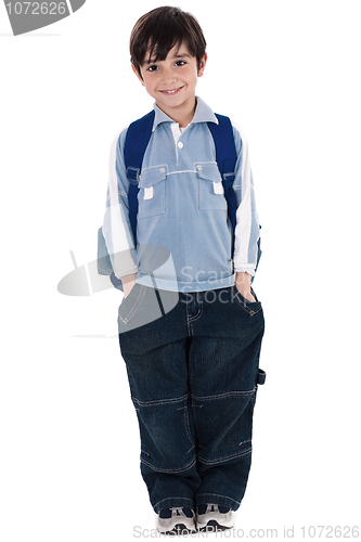 Image of young school boy standing