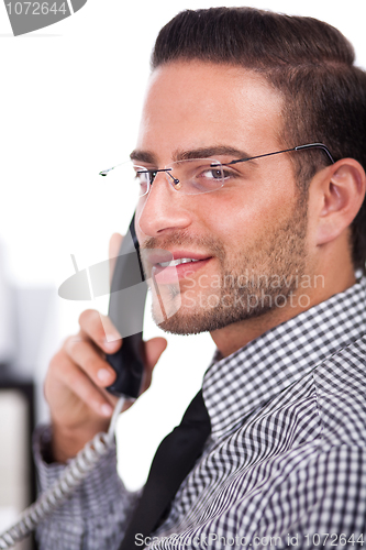 Image of closeup on business man