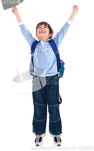 Image of school boy very happy