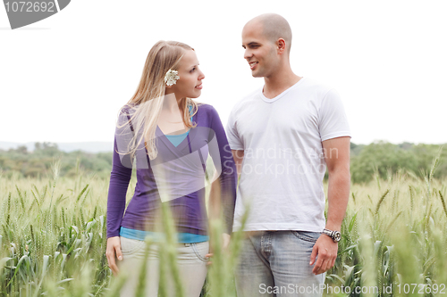 Image of Romantic walk by a young couple