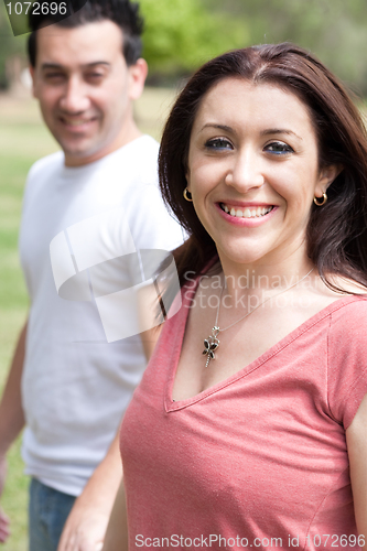 Image of Happy woman with her boyfriend