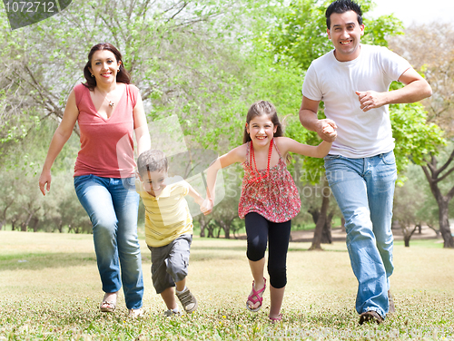 Image of Family of four in the park