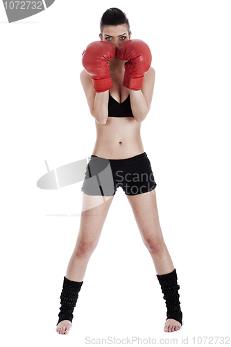 Image of Woman in her position to start the game