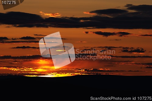 Image of Burning horizon at sunset time