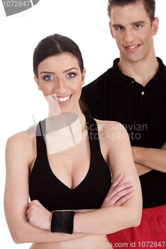 Image of Smiling fitness trainers