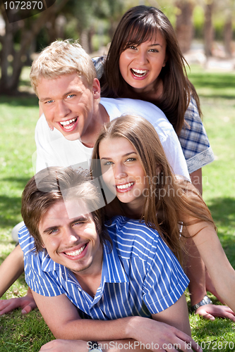 Image of group of Young couples enjoying