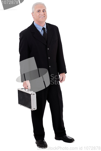 Image of successful senior business man with briefcase