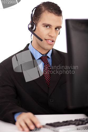 Image of profesional working as a customer care assittant